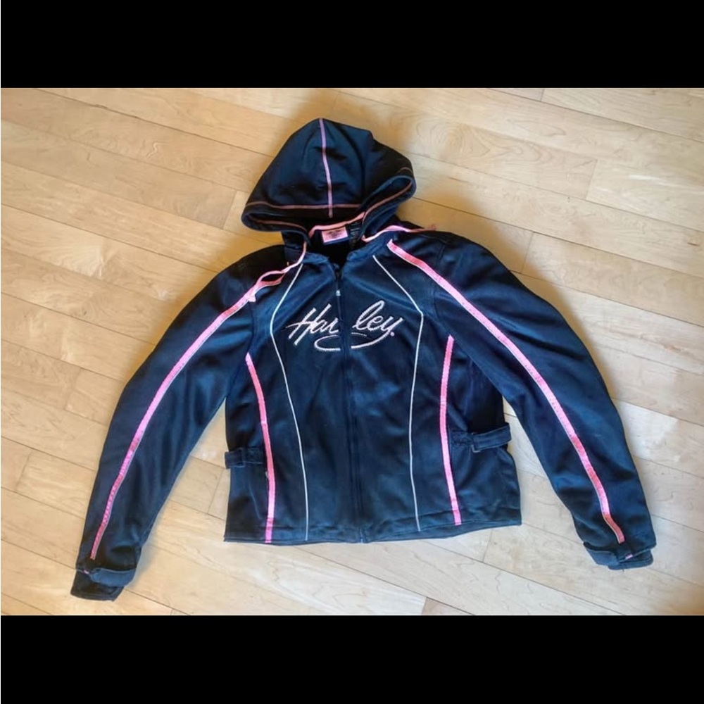 Women’s size small bling Harley Davidson mesh fleece lined motorcycle jacket